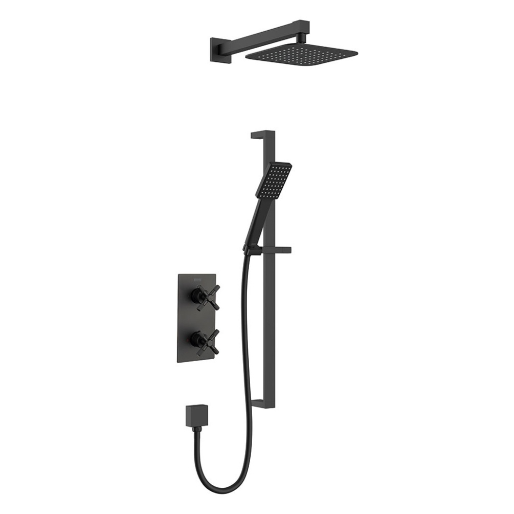 Cut out image of the Bristan Cruzar Black Dual Outlet Thermostatic Shower Pack